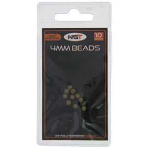 NGT 4mm Beads - Half Brown, 10pc per Pack